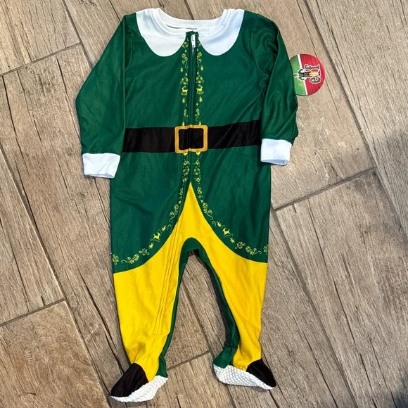 Green and Yellow Buddy the Elf Costume Footie - Picture 1 of 3